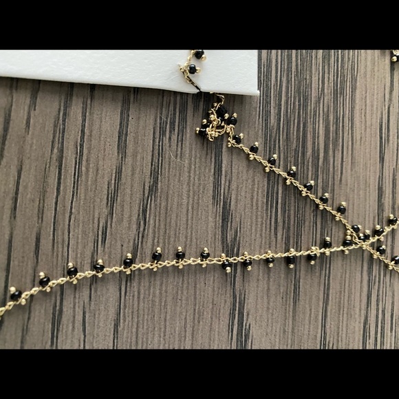 34” Gold and Black Necklace with pendant - Picture 3 of 3